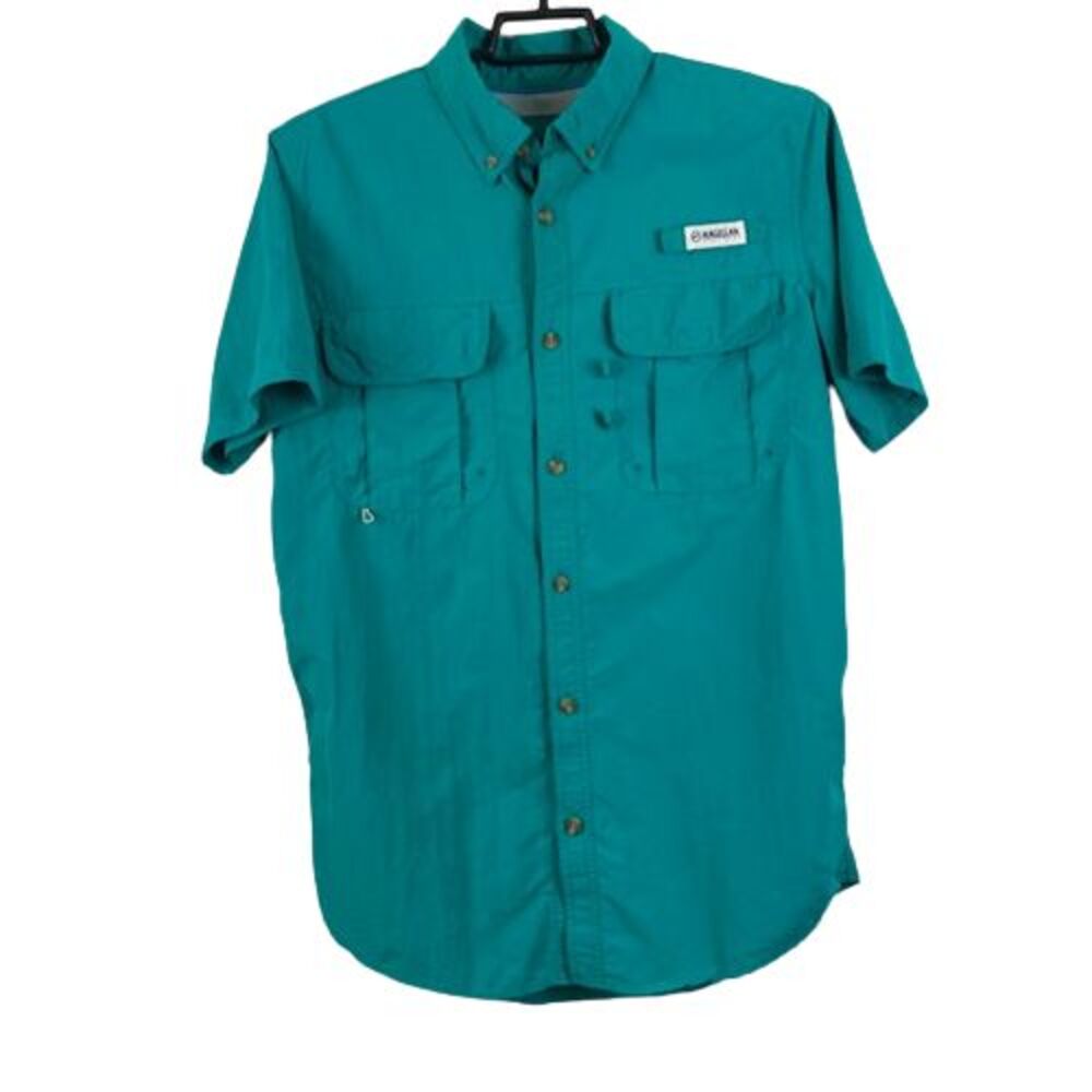 Magellan Mens Small Green Fishing Short Sleeve MagWick Vented Angler Fit